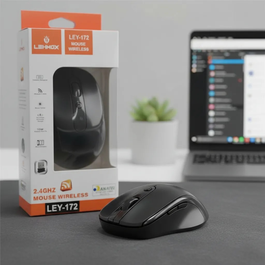 Mouse Recarregável Sem Fio Lehmox Ley-172 Preto