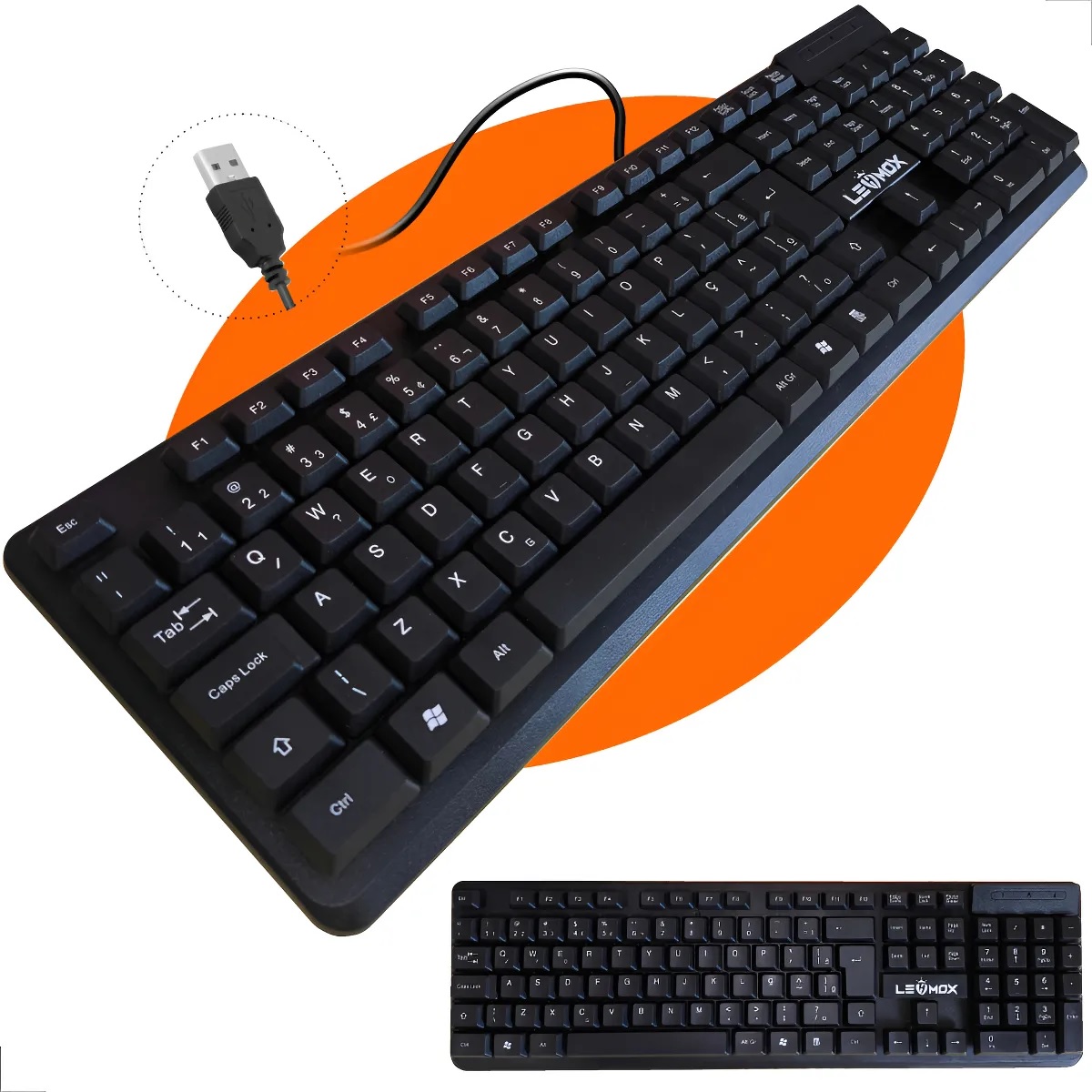Teclado Para Pc Notebook USB Português Brasil Preto 